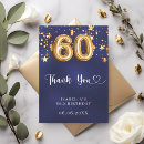Search for 60th birthday thank you cards Gold