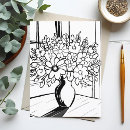 Search for black and white drawing postcards Floral