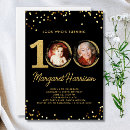 Search for gold confetti birthday invitations Black and gold