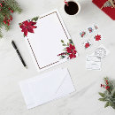 Search for watercolor stationery paper Poinsettia
