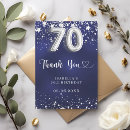Search for 70th birthday thank you cards Silver