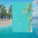 Search for palm tree save the dates Turquoise