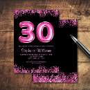 Search for balloons 30th birthday invitations Pink