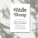 Search for 20th birthday invitations Black and white