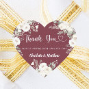 Search for thank you floral wedding stickers Heart