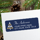 Search for navy blue and gold return address labels Merry christmas