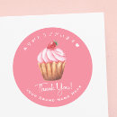 Search for pink cupcake thank you stickers Bakery