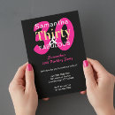 Search for hot pink and black birthday invitations Modern