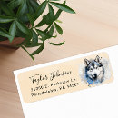 Search for husky dog return address labels Watercolor