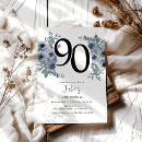 Search for blue 90th birthday invitations Watercolor
