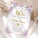 Search for purple white 60th birthday invitations For her