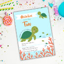 Search for coral reef birthday invitations Blue