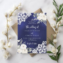 Search for white lace wedding invitations Navy blue
