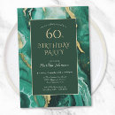 Search for green 60th birthday invitations Marble