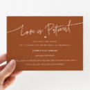 Search for love is patient invitations Postponed