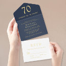 Search for blue 70th birthday invitations Chic