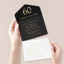 Search for black and silver 60th birthday invitations Chic