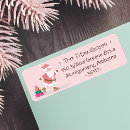 Search for cute santa claus return address labels Pink