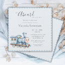 Search for train baby boy shower invitations Blue
