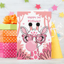 Search for funny giraffe birthday cards Pink