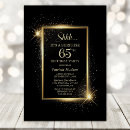 Search for elegant 65th birthday invitations Black and gold