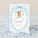 Search for blue bear baby shower invitations Watercolor
