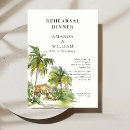 Search for palm tree rehearsal dinner invitations Floral