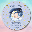 Search for blue bear baby shower stickers Moon and stars