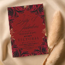 Search for red rose birthday invitations Fifty