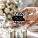 Search for black and white damask wedding stickers Floral