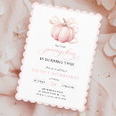 Search for pink pumpkin birthday invitations Girly