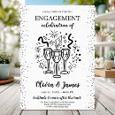 Search for festive engagement party invitations Black and white