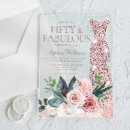 Search for womans 50th birthday invitations Rose gold