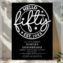 Search for black 50th birthday invitations Script