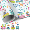 Search for train birthday wrapping paper Kids