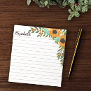 Search for sunflower notepads Feminine