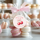 Search for pink bow thank you stickers Cherry on top
