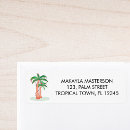 Search for tropical island return address labels Palm trees