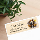 Search for basset hound return address labels Watercolor