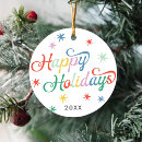 Search for colorful christmas tree decorations Family photo