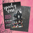 Search for the spooky one birthday invitations Halloween birthday party