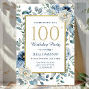 Search for dusty blue birthday invitations 100th
