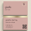 Search for faux rose gold foil business cards Qr code