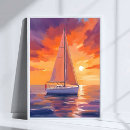 Search for sunset sail posters Sailboat