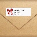 Search for red bow return address labels Elegant