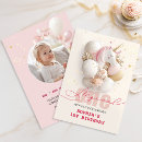 Search for gold glitter 1st birthday invitations Girly