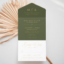 Search for olive green and gold wedding invitations Simple