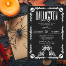 Search for bones halloween invitations Black and white