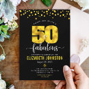 Search for calligraphy 50th birthday invitations Black and gold