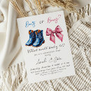 Search for boots or bows gender reveal invitations Blue